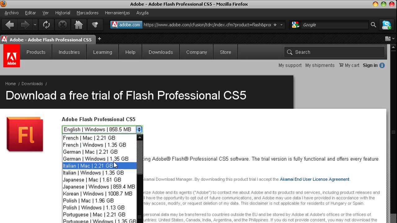 adobe flash cs5 trial